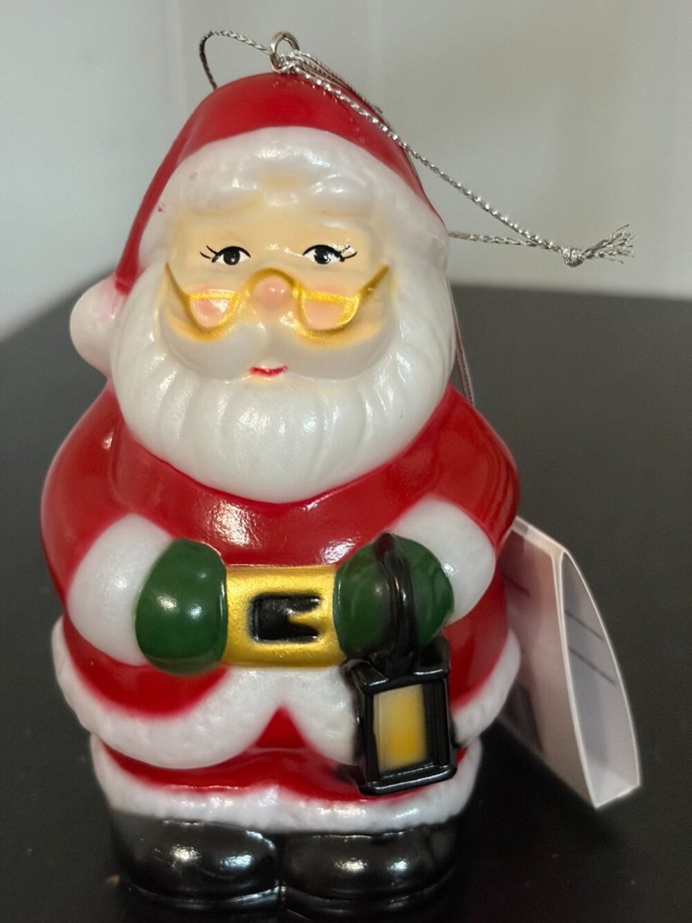 Mr. Christmas Lighted Blow Mold Santa Ornament w/ Lantern & Timer NEW